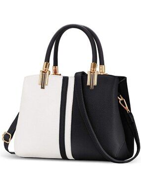 Top Handle Stitching Handbag for Women and Girls Tote Satchel Shoulder Bag